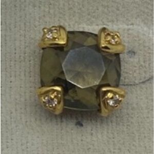 Gold tone CZ pierced earrings. NWT.